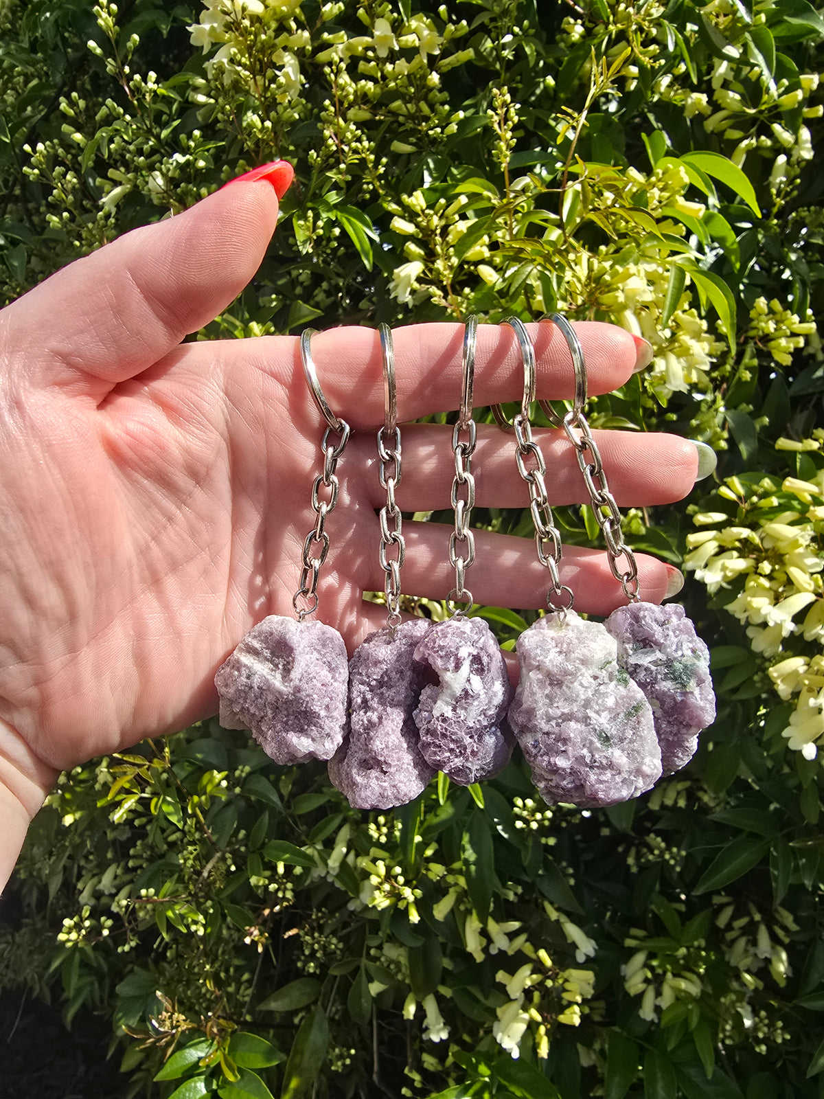 Lepidolite Rough Keyring