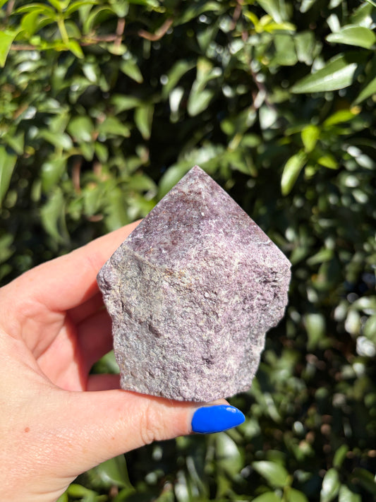 Lepidolite Semi Polished Point E