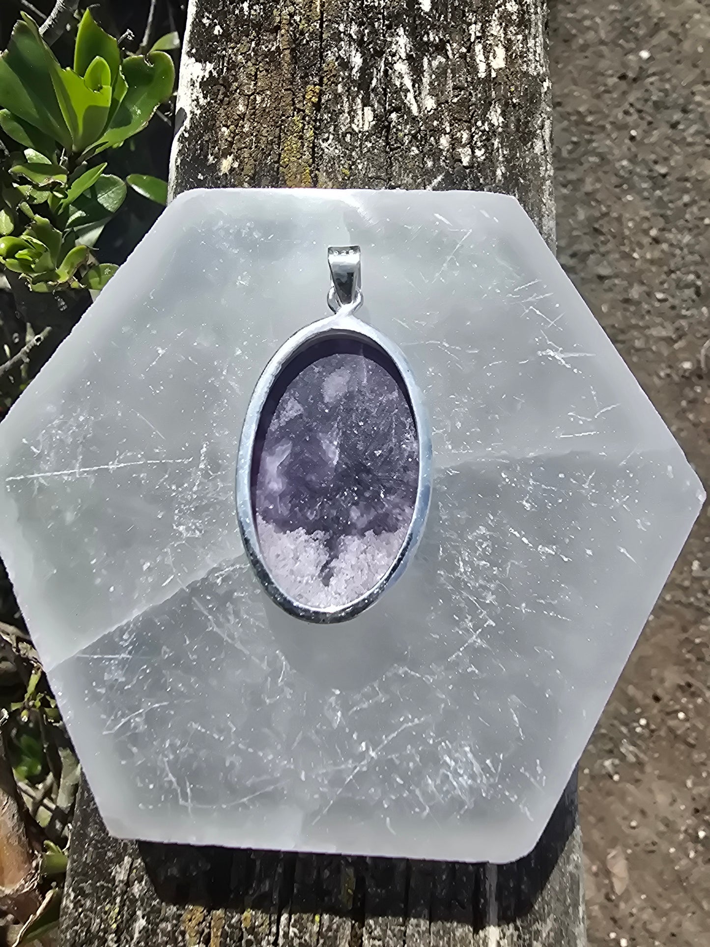 Lepidolite | Polished Sterling Silver Pendant C