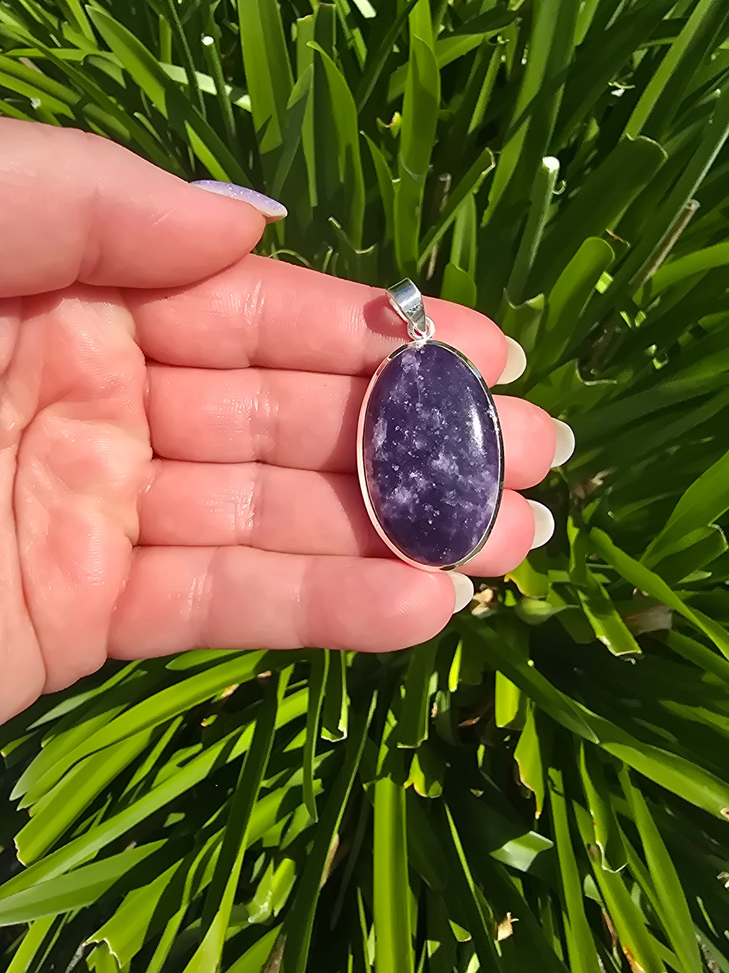 Lepidolite | Polished Sterling Silver Pendant C