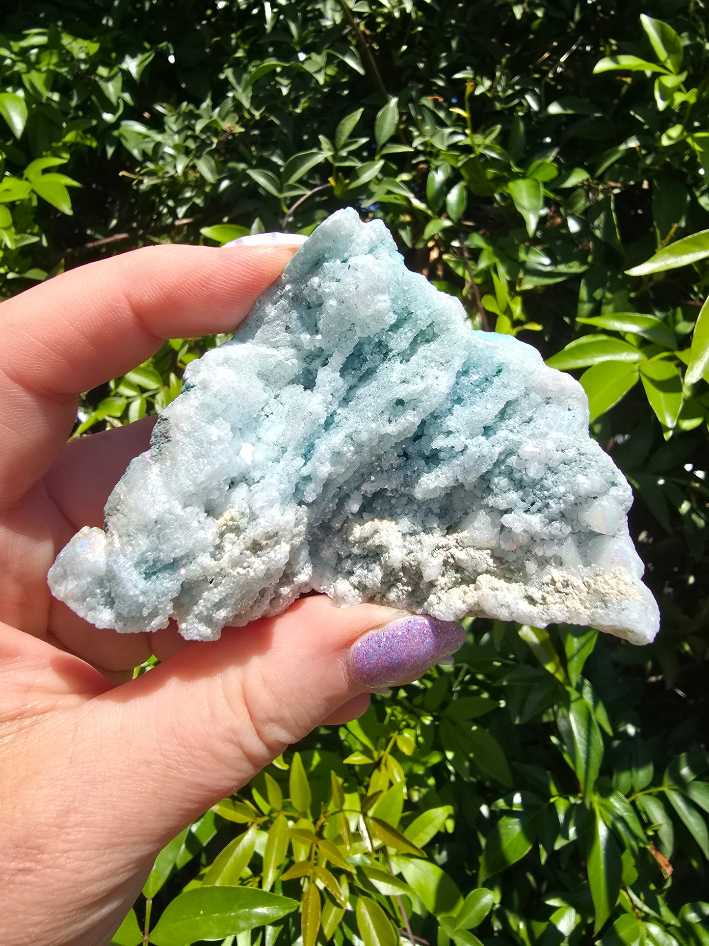 Light Blue Aura Quartz Cluster A