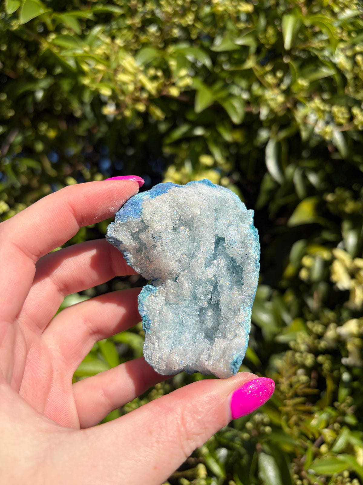 Light Blue Aura Quartz Cluster D