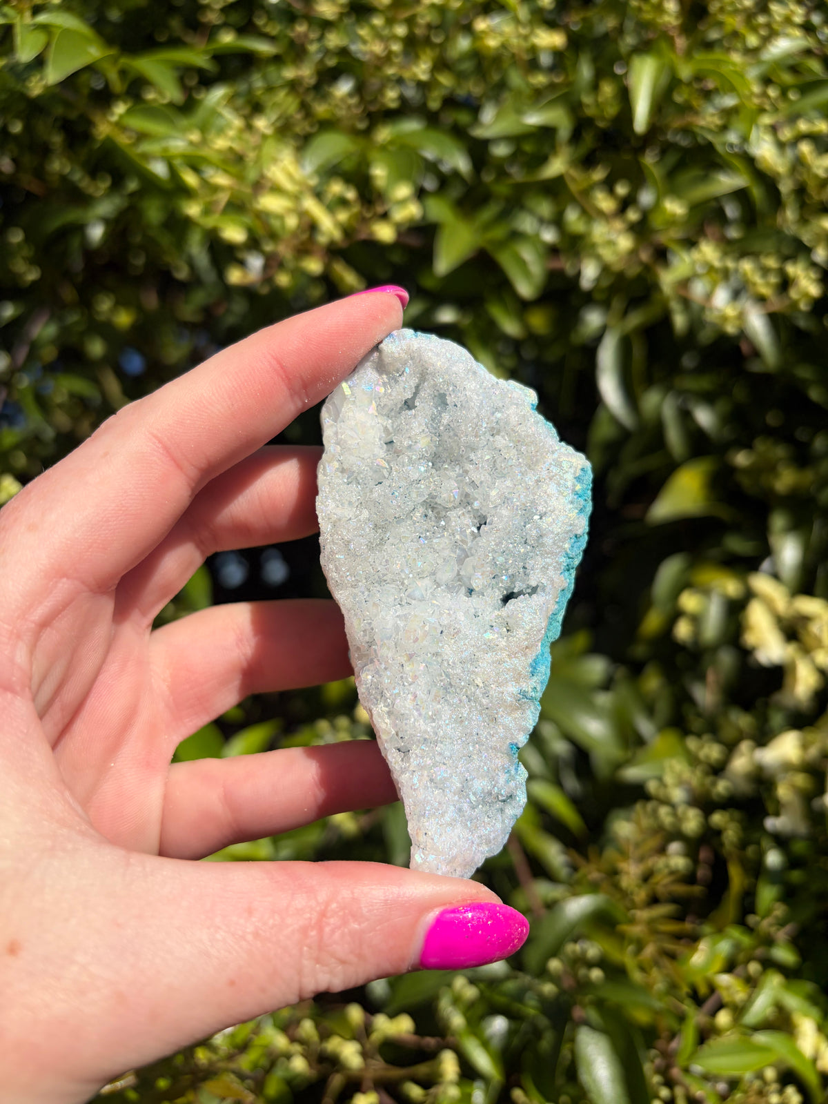 Light Blue Aura Quartz Cluster E