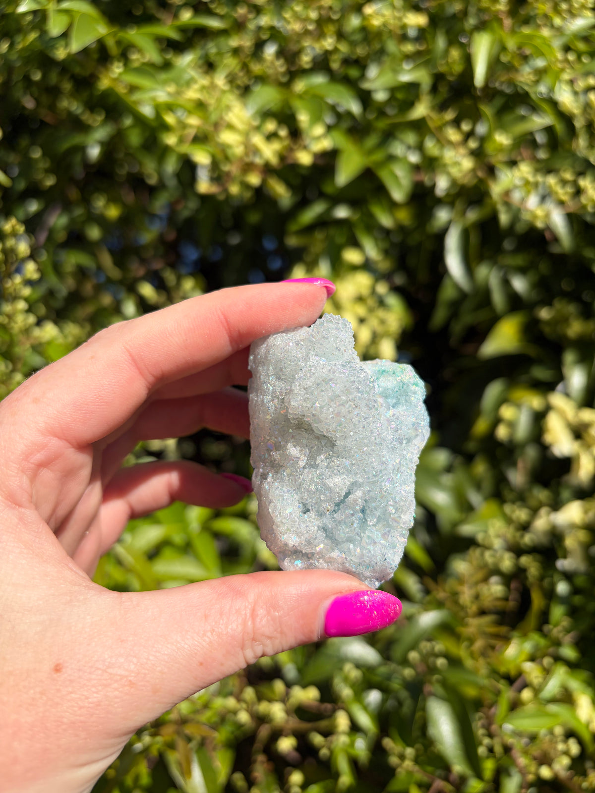 Light Blue Aura Quartz Cluster F