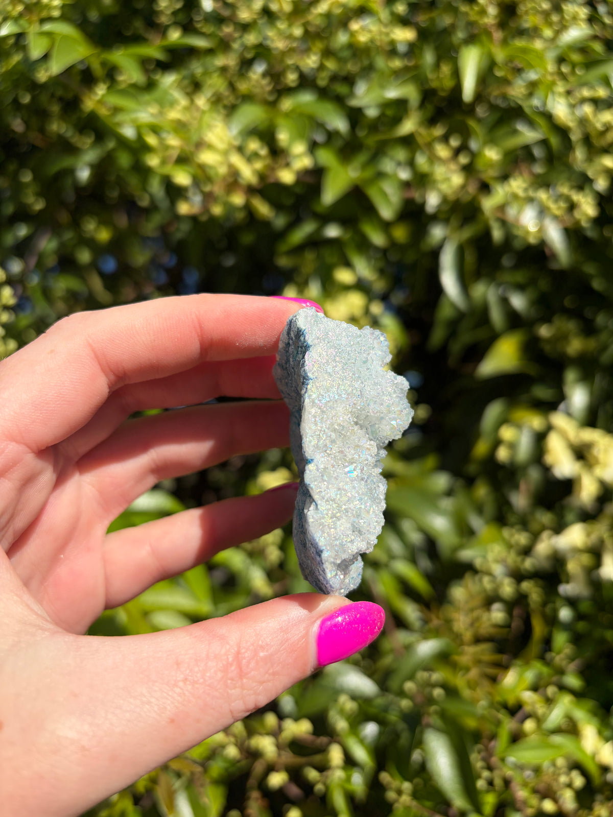 Light Blue Aura Quartz Cluster F