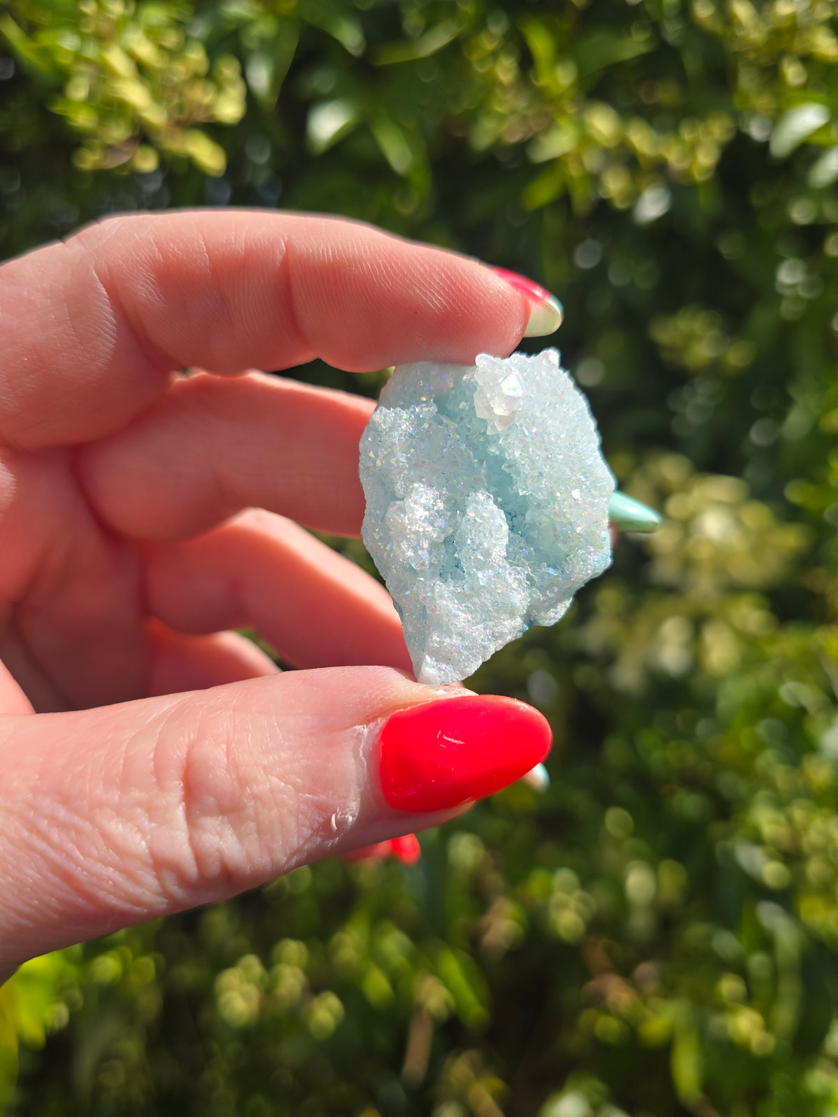 Light Blue Aura Quartz Cluster | Small