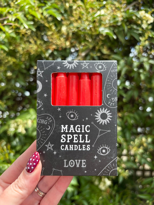 Red LOVE Magic Spell Candles x12