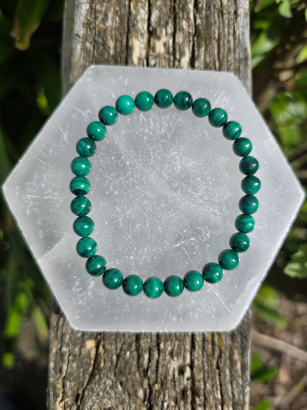 Malachite | Round Bead Bracelet 6 mm