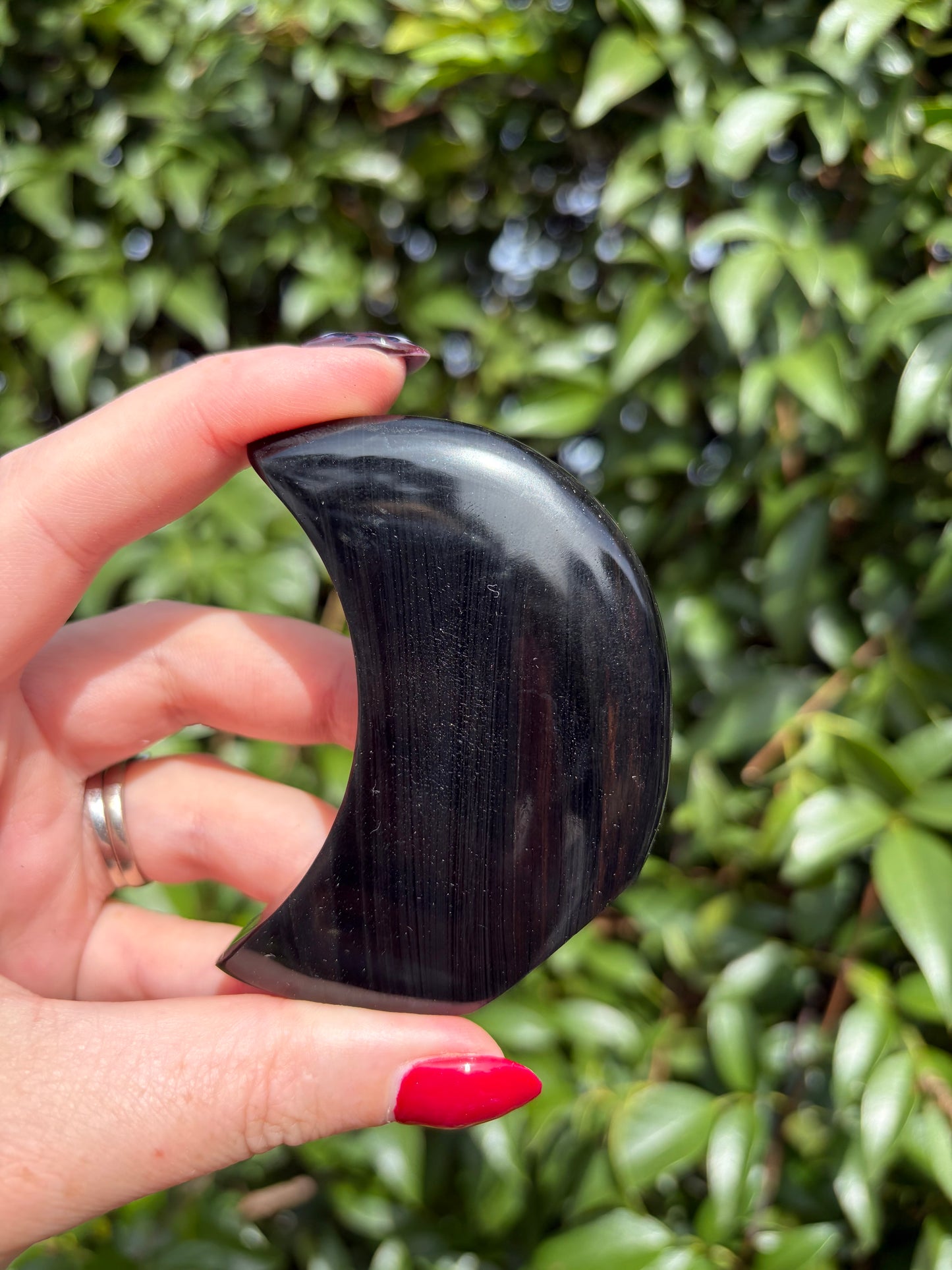 Midnight Lace Obsidian Self Standing Moon B