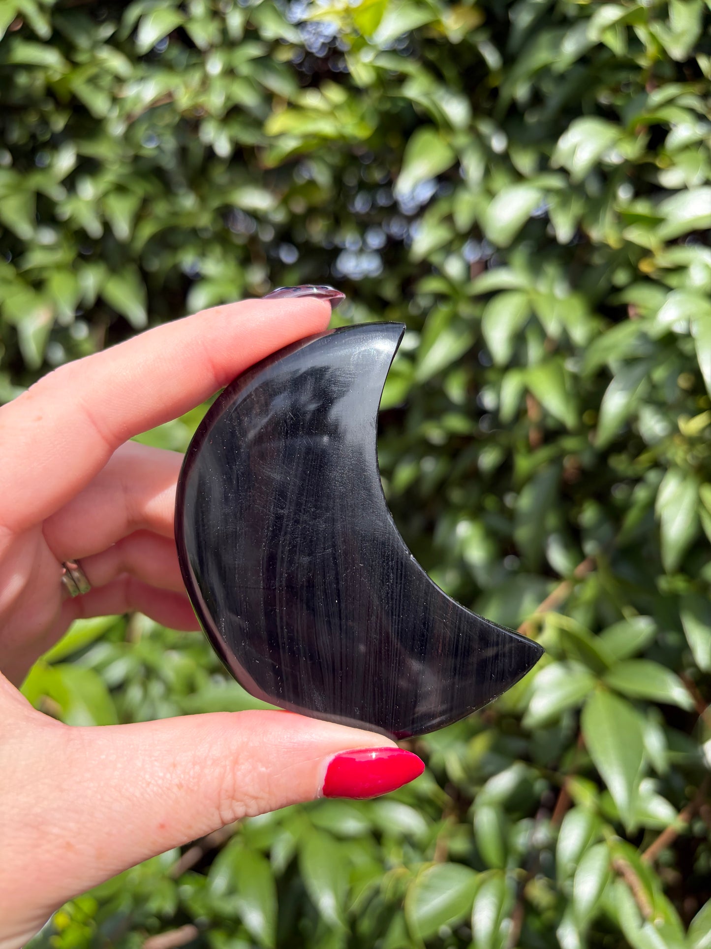 Midnight Lace Obsidian Self Standing Moon D