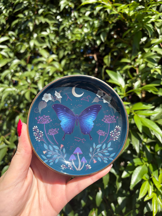 Midnight Moth Ceramic Trinket Dish