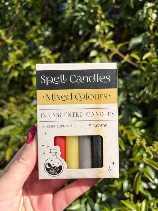 Mixed Colours Spell Candles x12