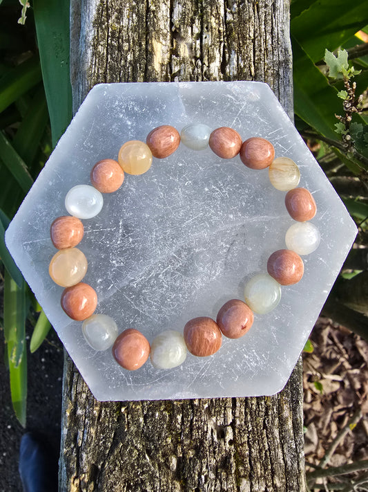 Mixed Moonstone | Nugget Bead Bracelet 8 mm