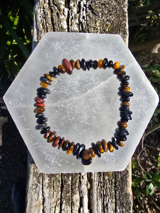 Mixed Tigers Eye | Crystal Chip Bracelet
