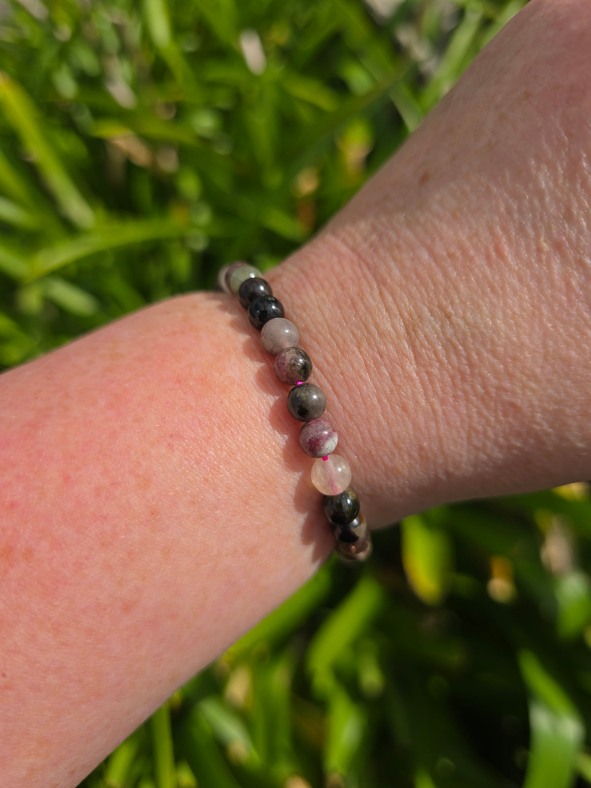 Mixed Tourmaline | Round Bead Bracelet 6 mm