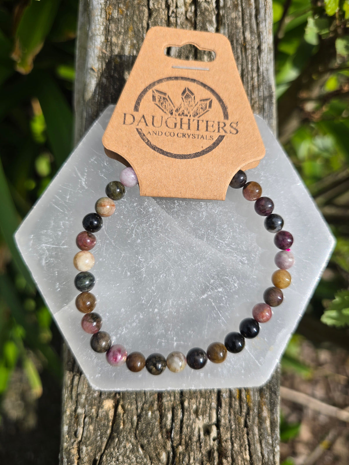 Mixed Tourmaline | Round Bead Bracelet 6 mm