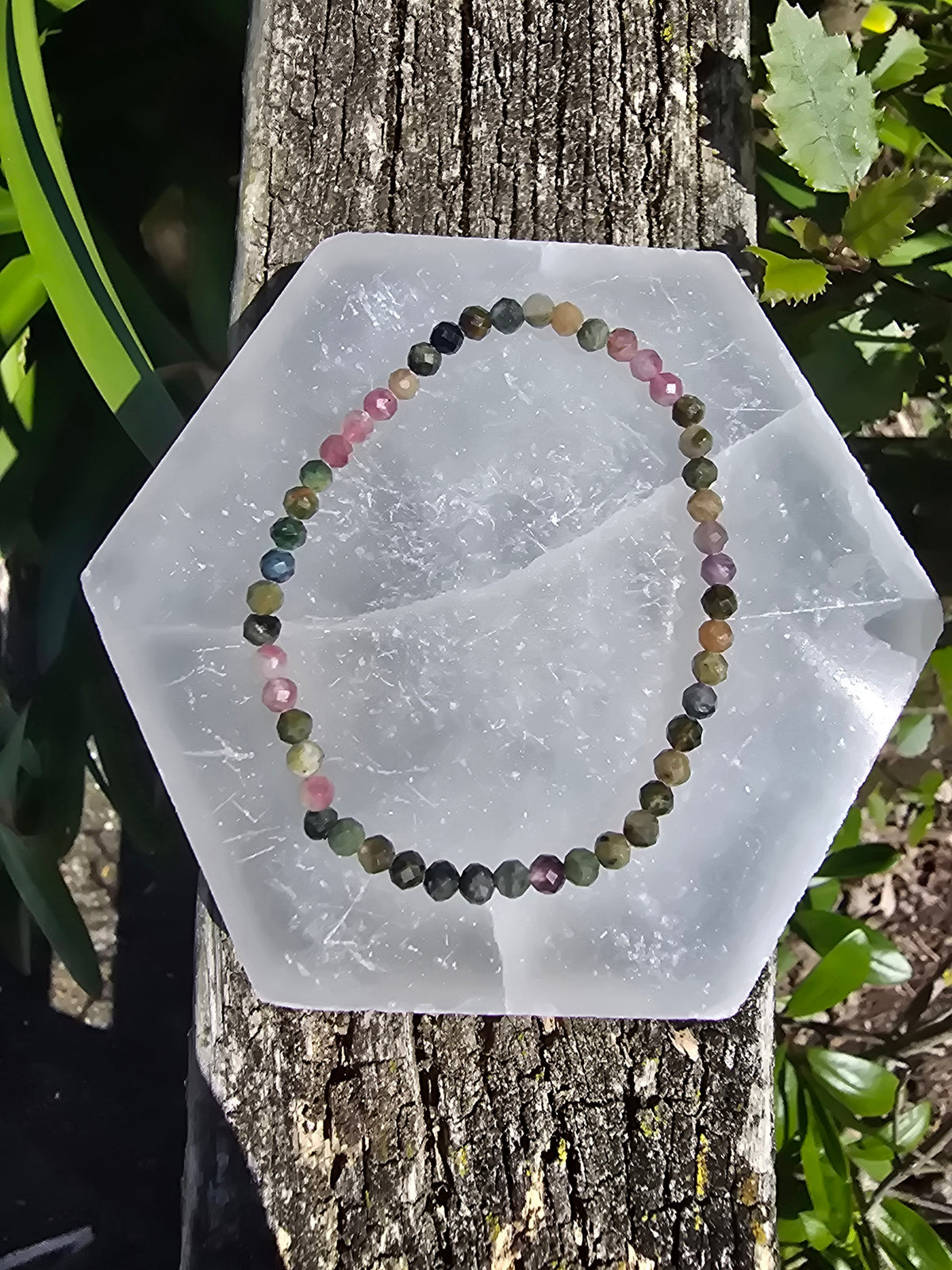 Mixed Tourmaline | Faceted Bead Bracelet 4 mm