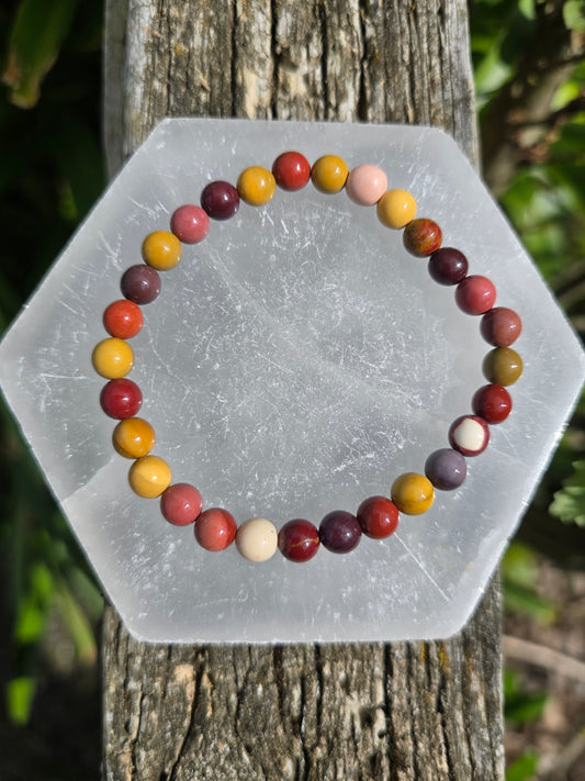Mookaite Jasper | Round Bead Bracelet 6 mm