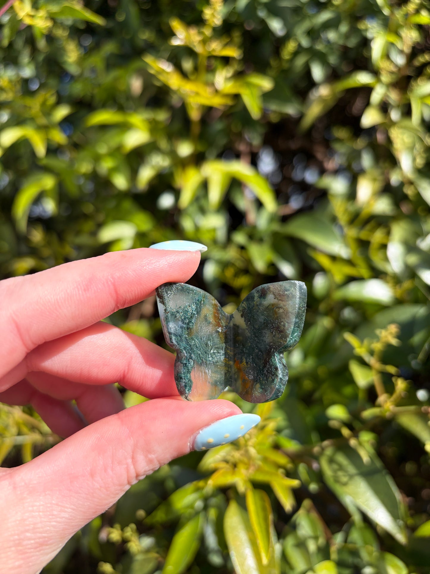 Moss Agate 3D Medium Butterfly A