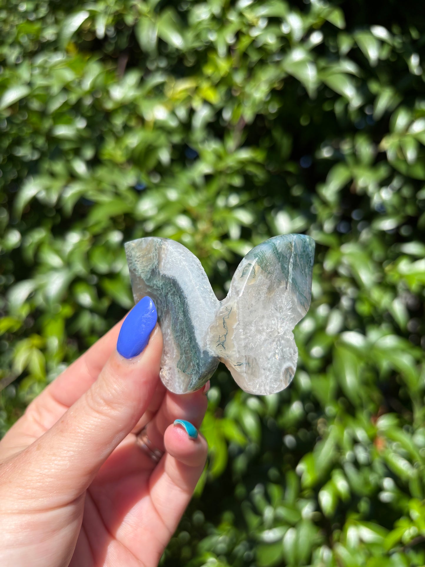 Moss Agate 3D Large Butterfly A