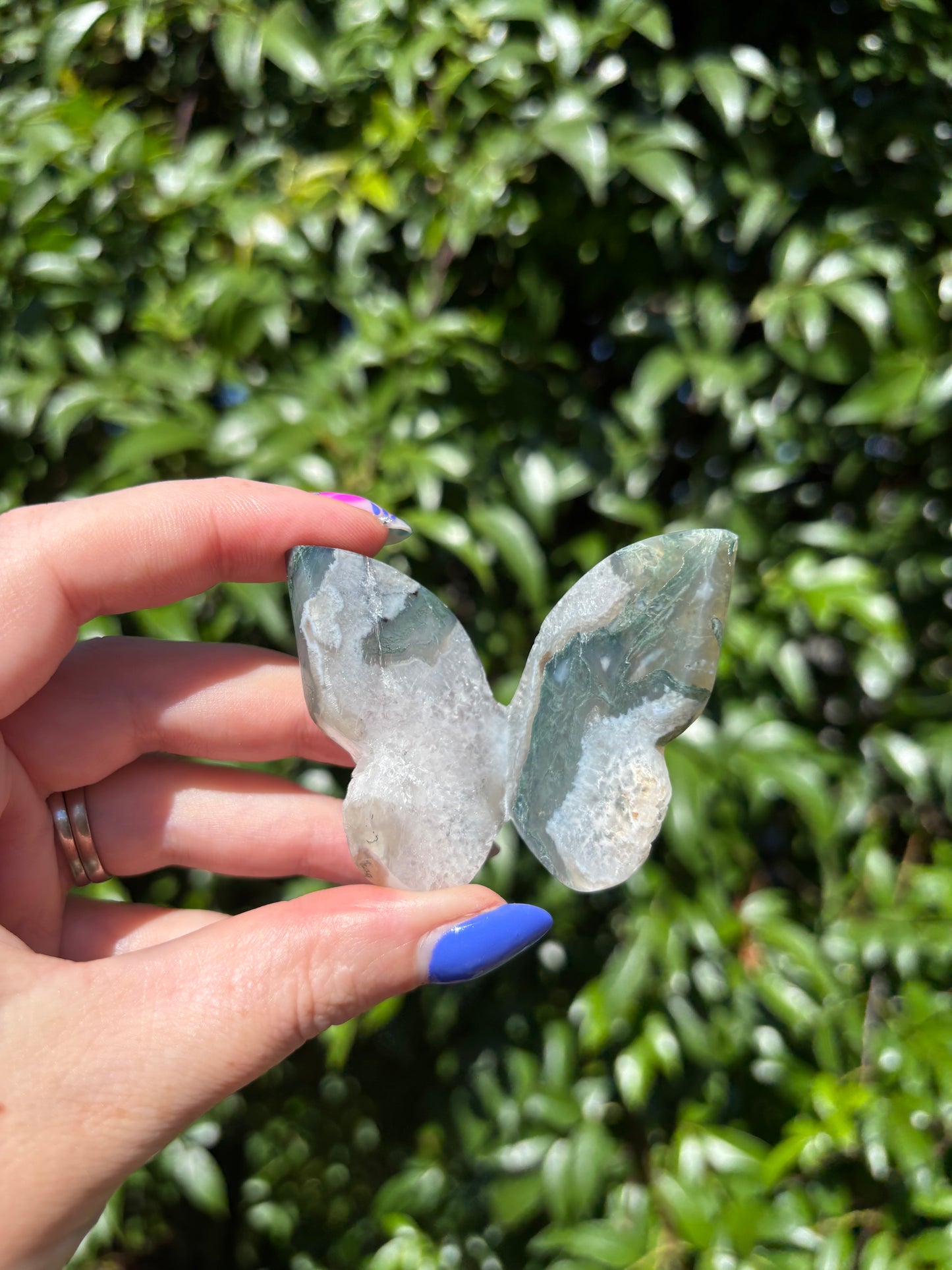 Moss Agate 3D Large Butterfly A