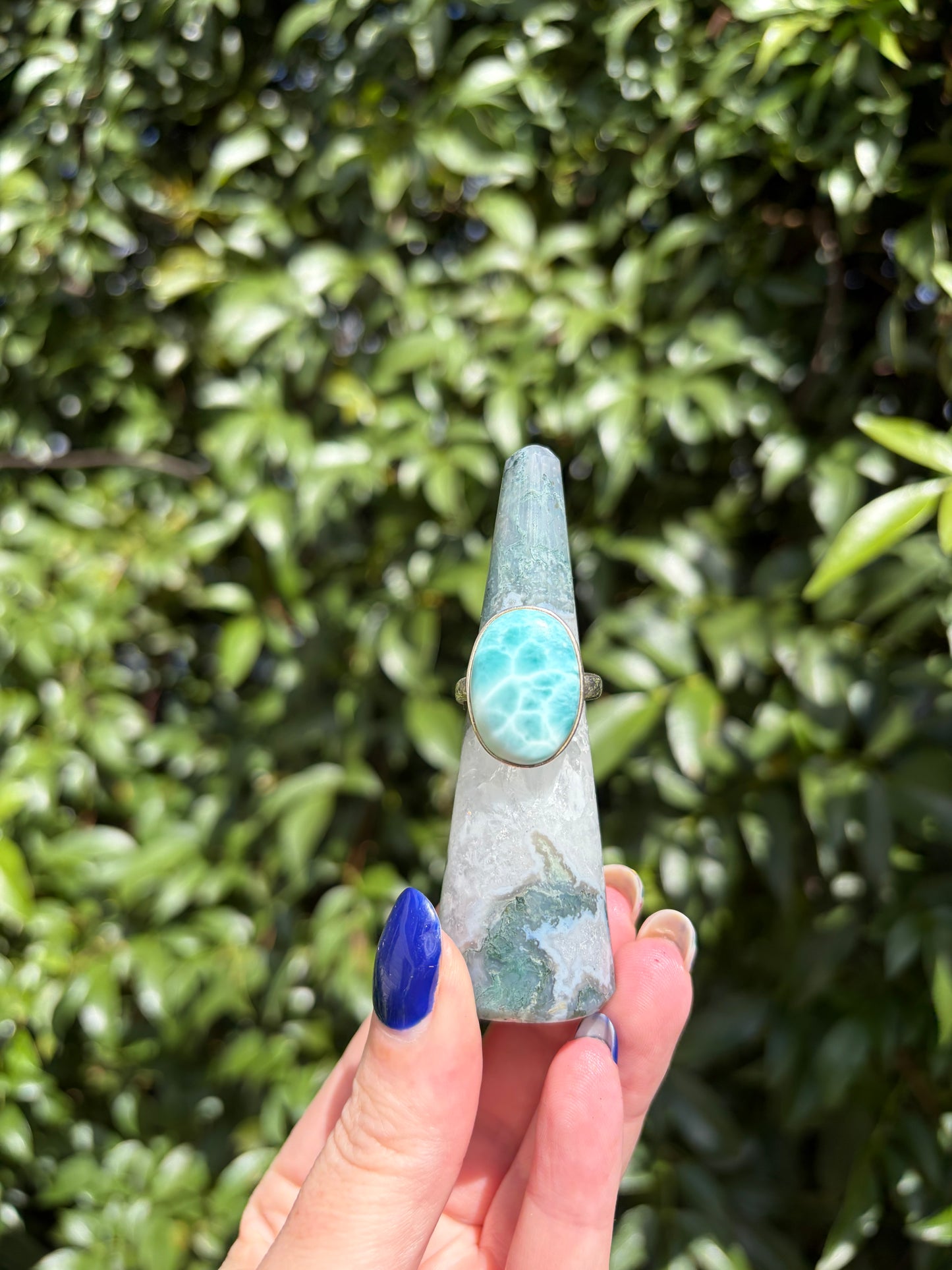 Moss Agate Ring Holder