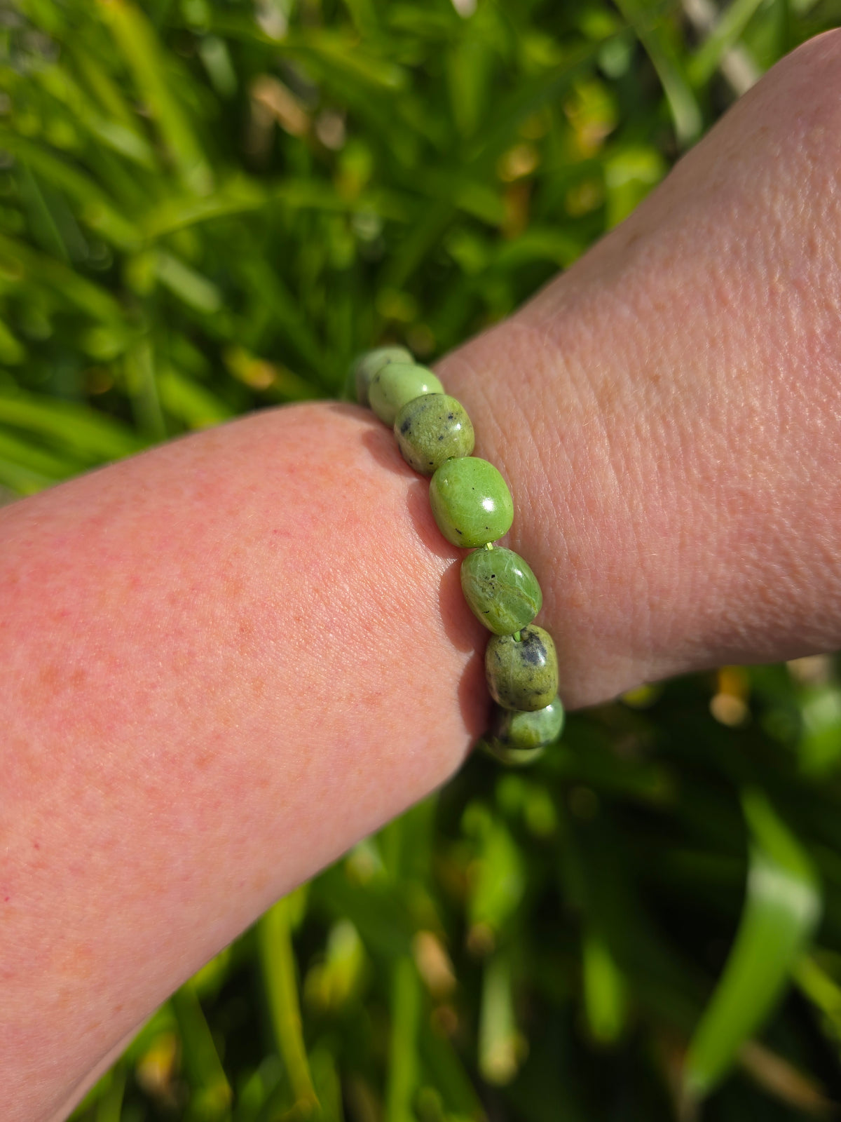 Nephrite Jade | Nugget Bead Bracelet 8 mm
