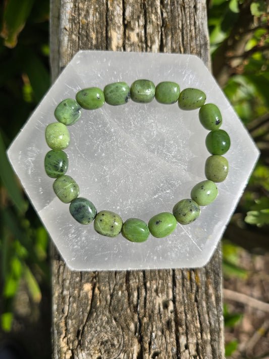 Nephrite Jade | Nugget Bead Bracelet 8 mm