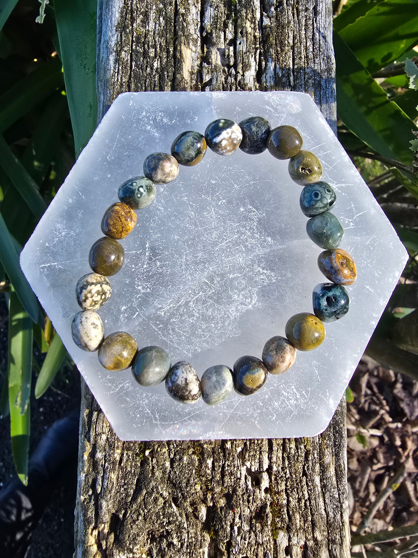 Ocean Jasper | Nugget Bead Bracelet 8 mm