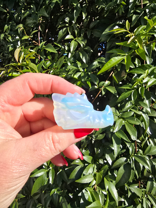 Opalite Dragon Head Skull