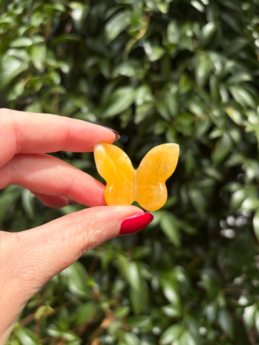 Orange Calcite 3D Medium Butterfly A