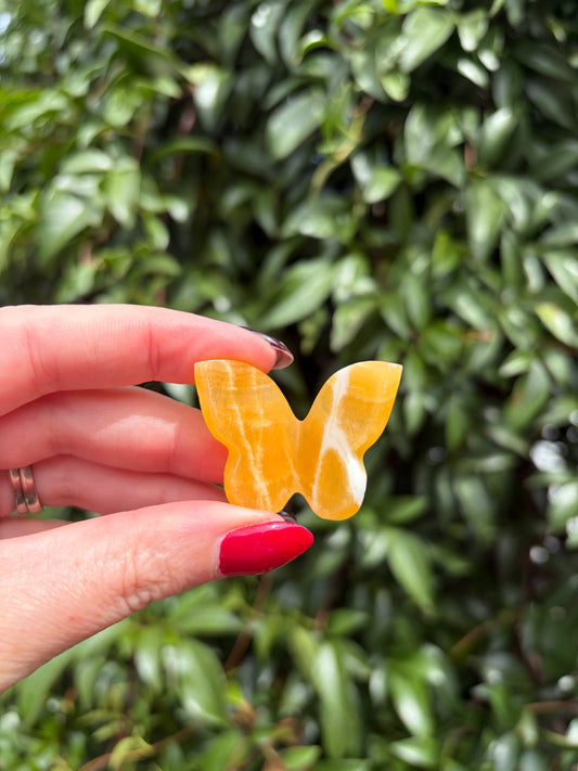 Orange Calcite 3D Medium Butterfly B