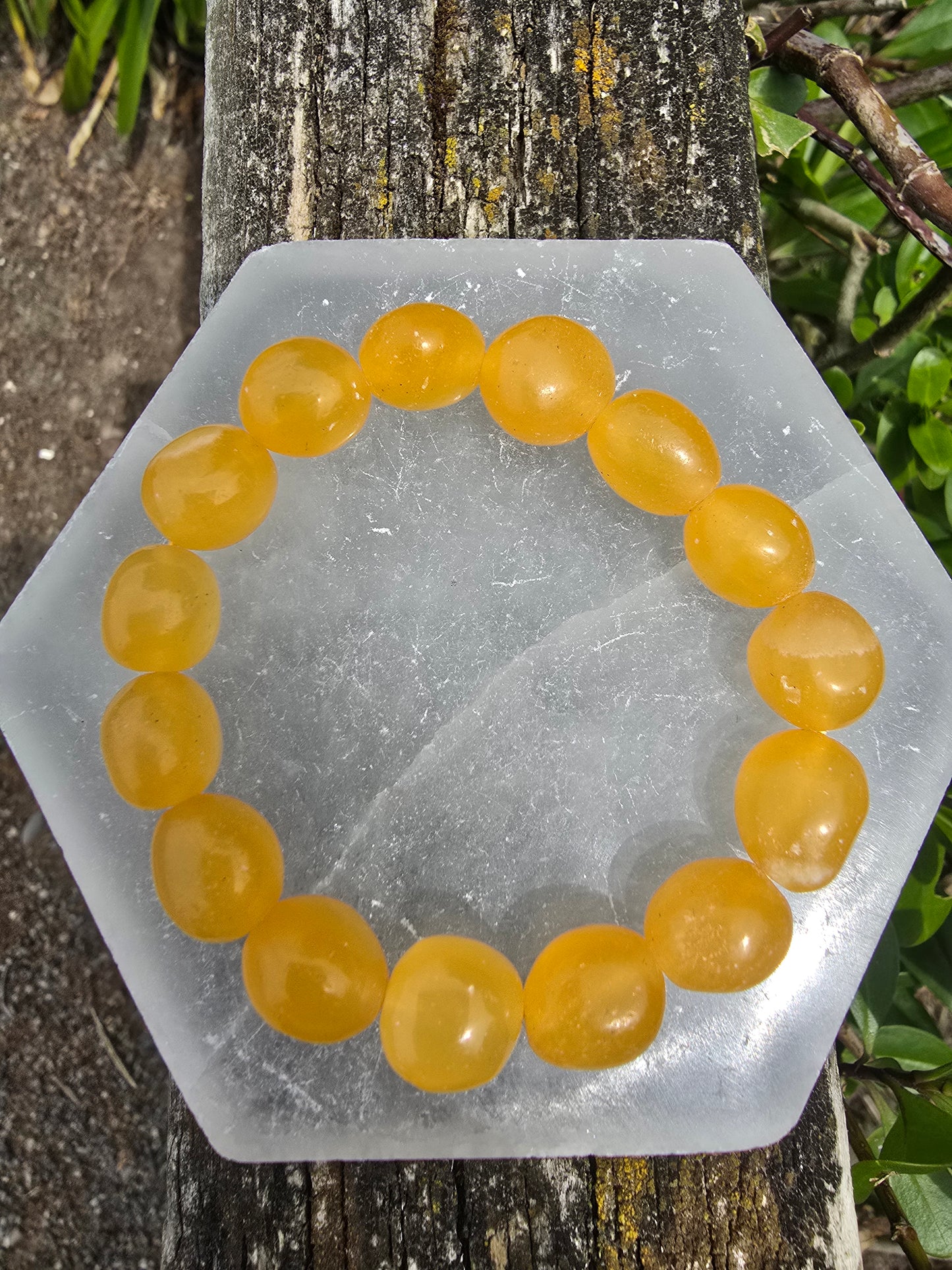 Orange Calcite | Nugget Bead Bracelet