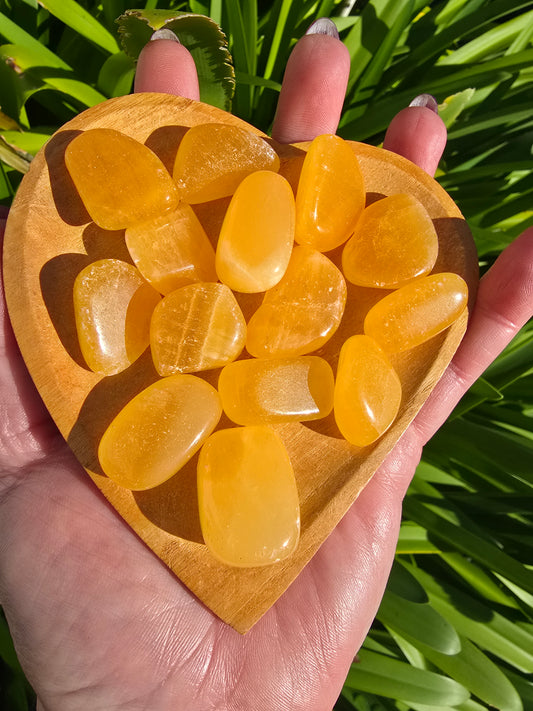 Orange Calcite Tumbled Stone Small