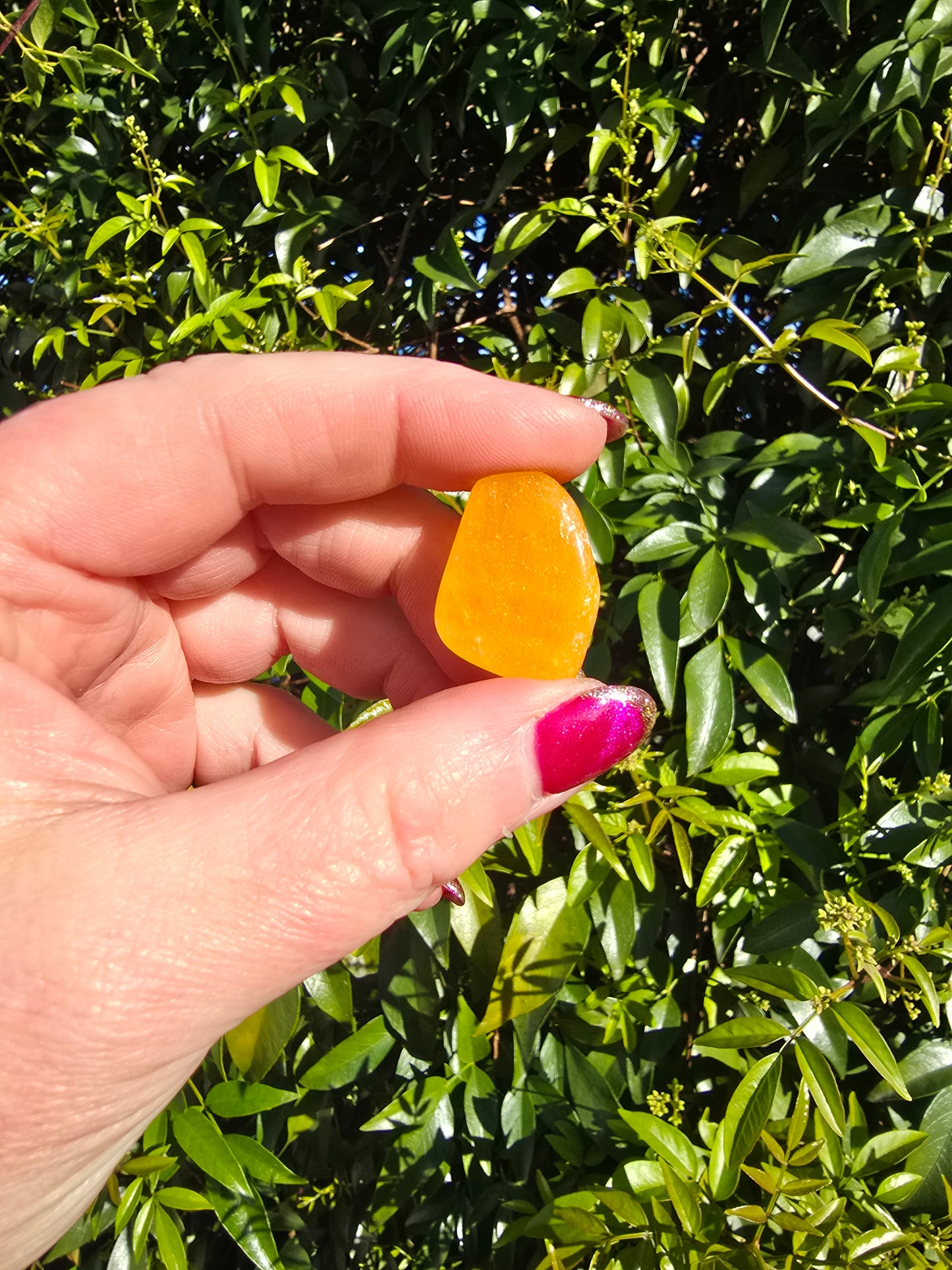 Orange Calcite Tumbled Stone Small