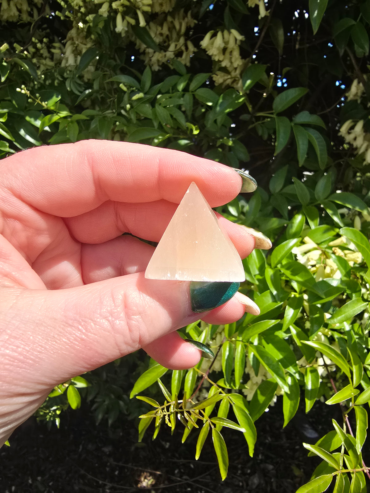 Orange Selenite Pyramid Small