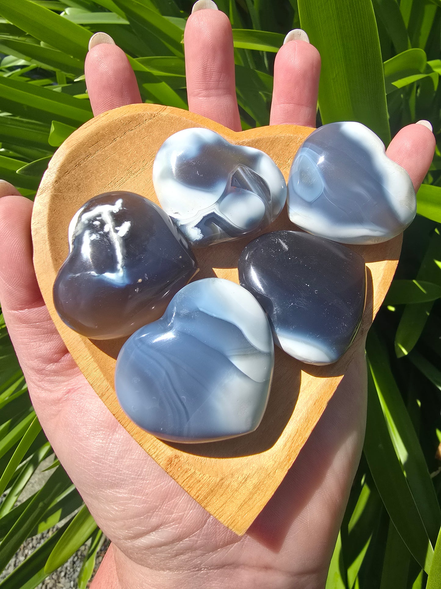 Orca Agate Small Heart