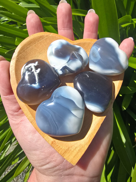 Orca Agate Small Heart