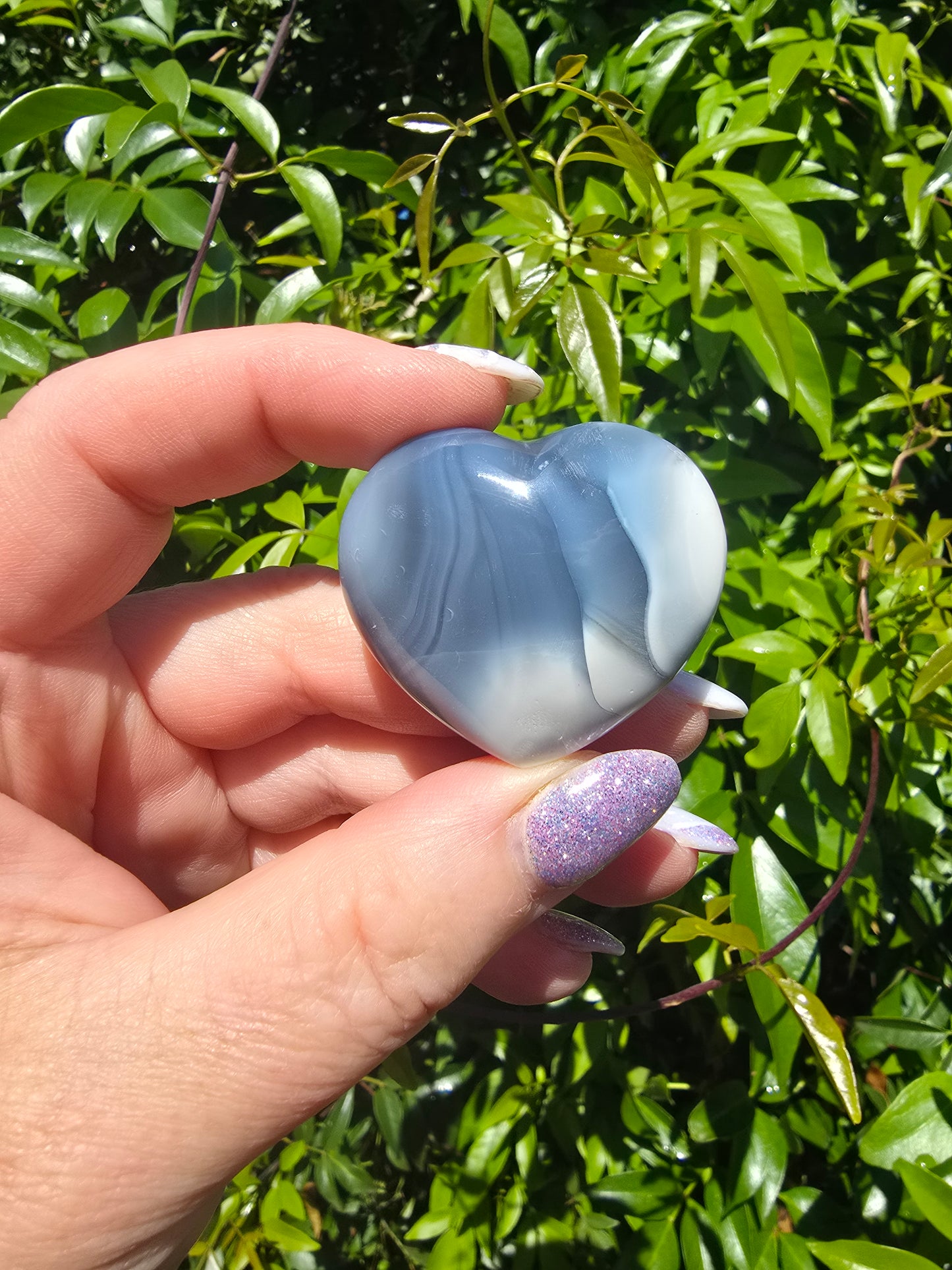 Orca Agate Small Heart