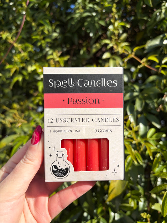 Red PASSION Spell Candles x12