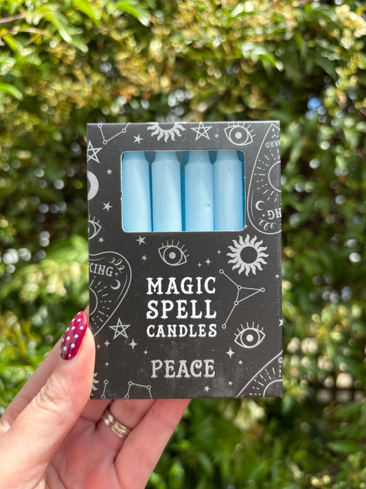 Blue PEACE Magic Spell Candles x12