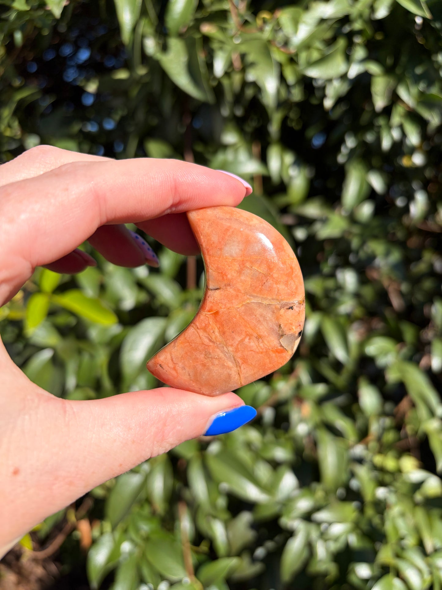 Peach Moonstone Self Standing Moon A