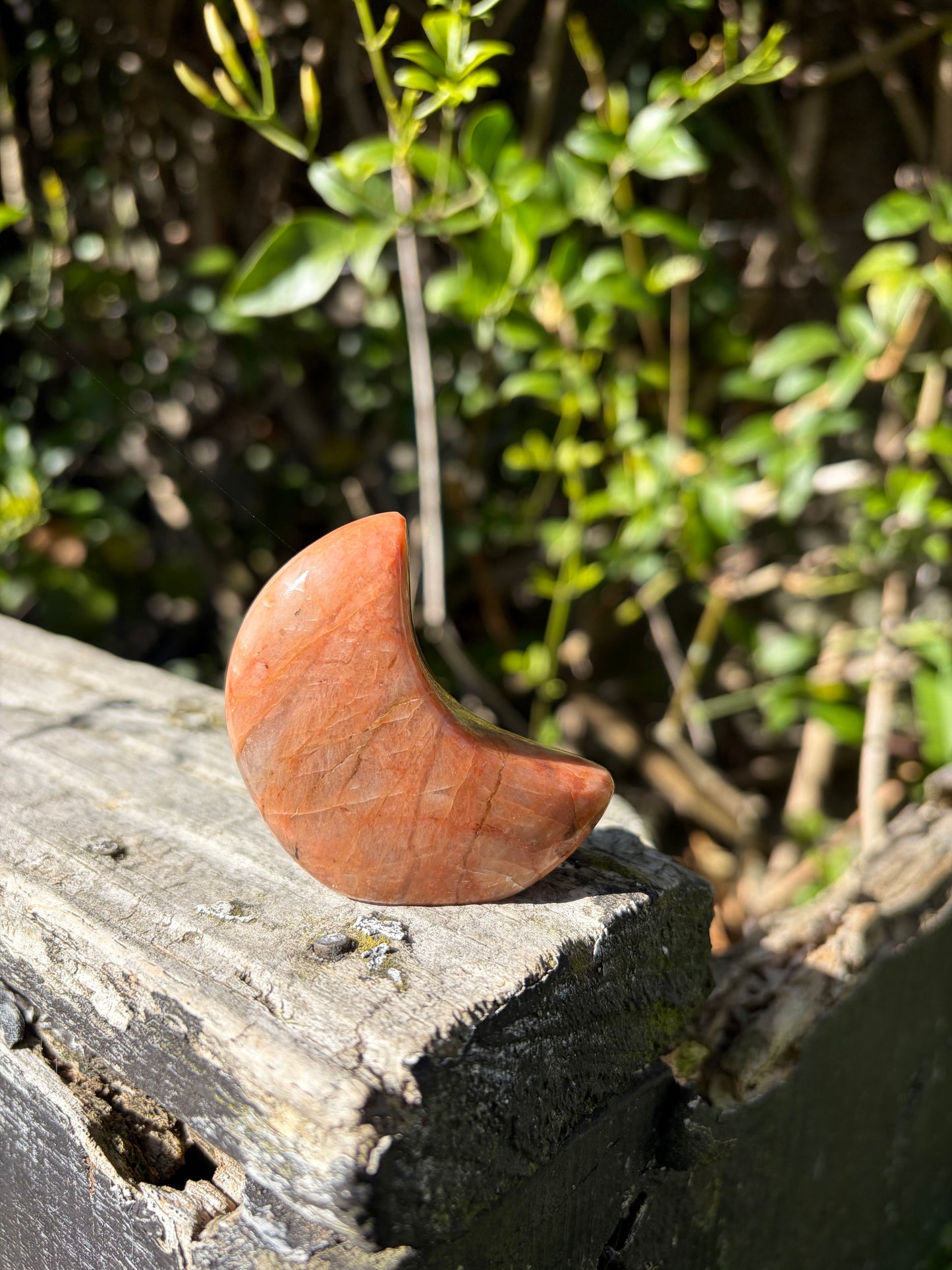 Peach Moonstone Self Standing Moon A