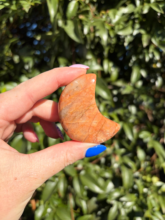 Peach Moonstone Self Standing Moon A