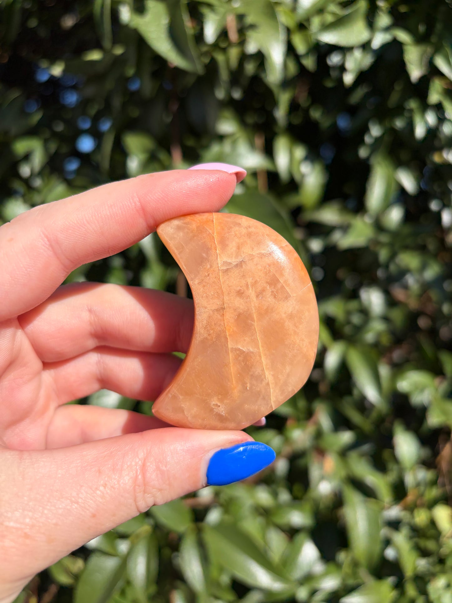 Peach Moonstone Self Standing Moon B