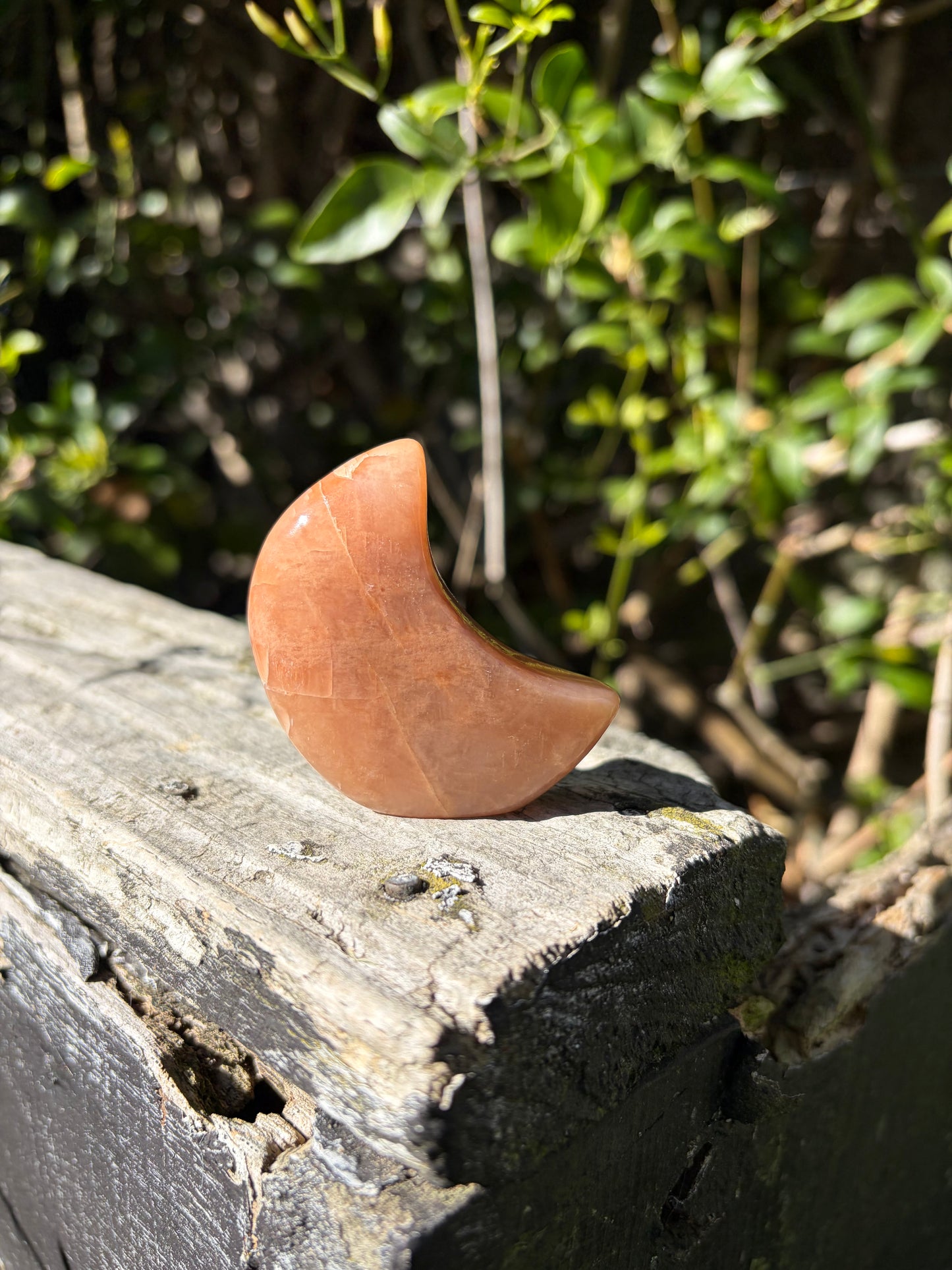Peach Moonstone Self Standing Moon B