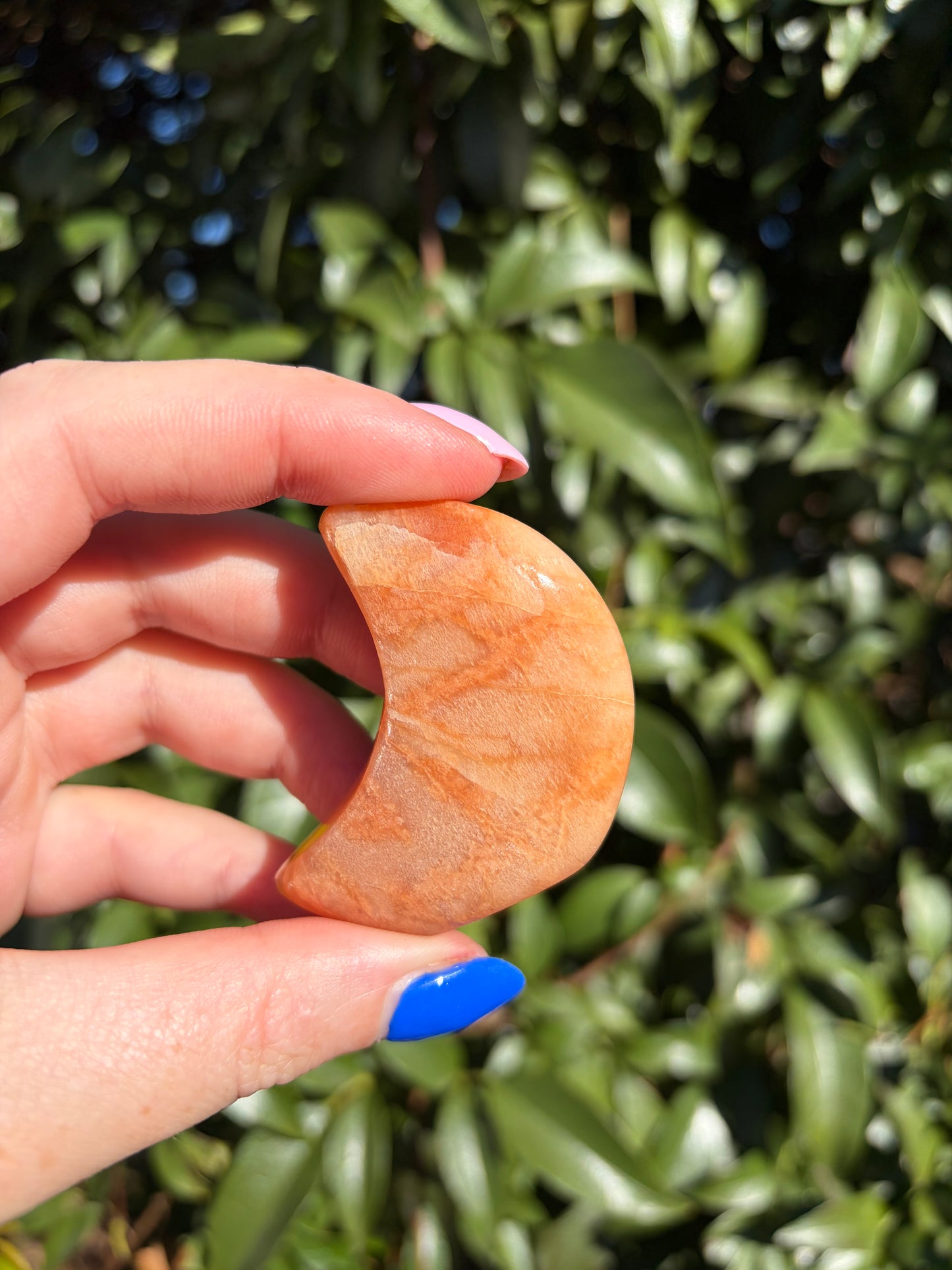 Peach Moonstone Self Standing Moon D