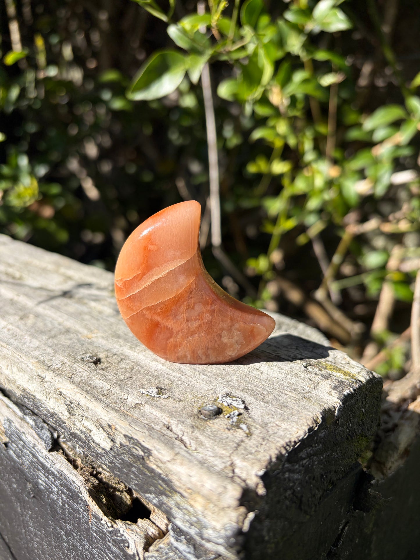 Peach Moonstone Self Standing Moon D