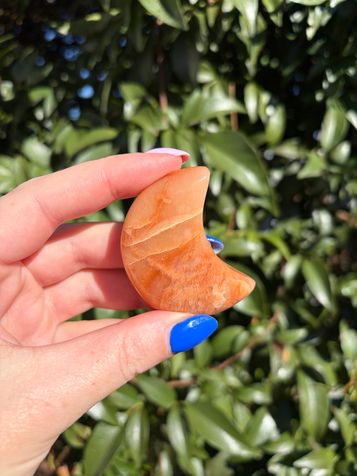 Peach Moonstone Self Standing Moon D