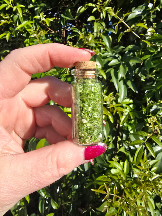 Peridot Crystal Chip Bottle
